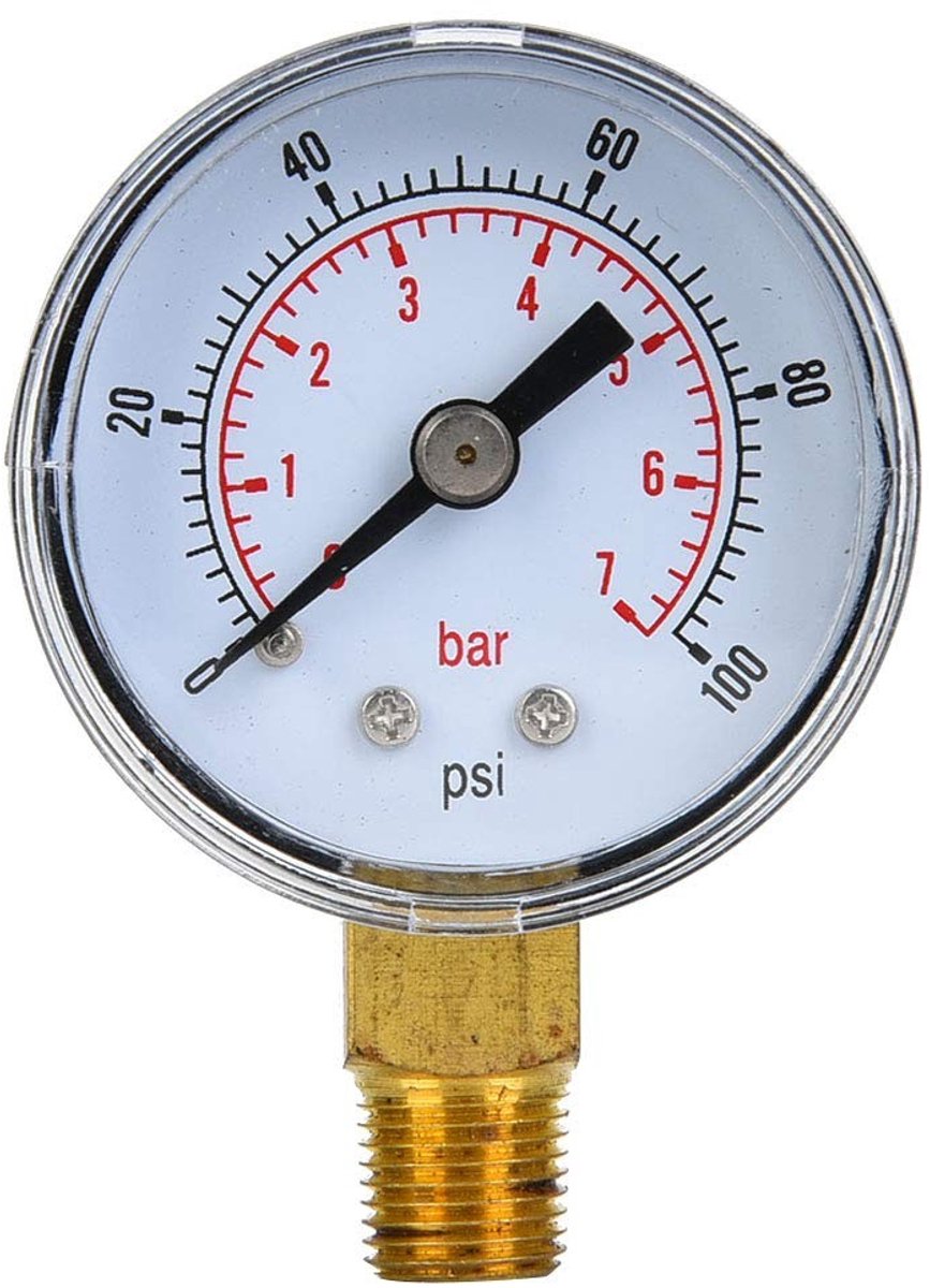 Dailygoods - Dailygoody - Mechanische Manometer - Luchtdrukmeter - Nauwkeurige drukmeting - 1/8 Inch - Oliedruktestmeter - Geschikt voor lucht, olie en water ...