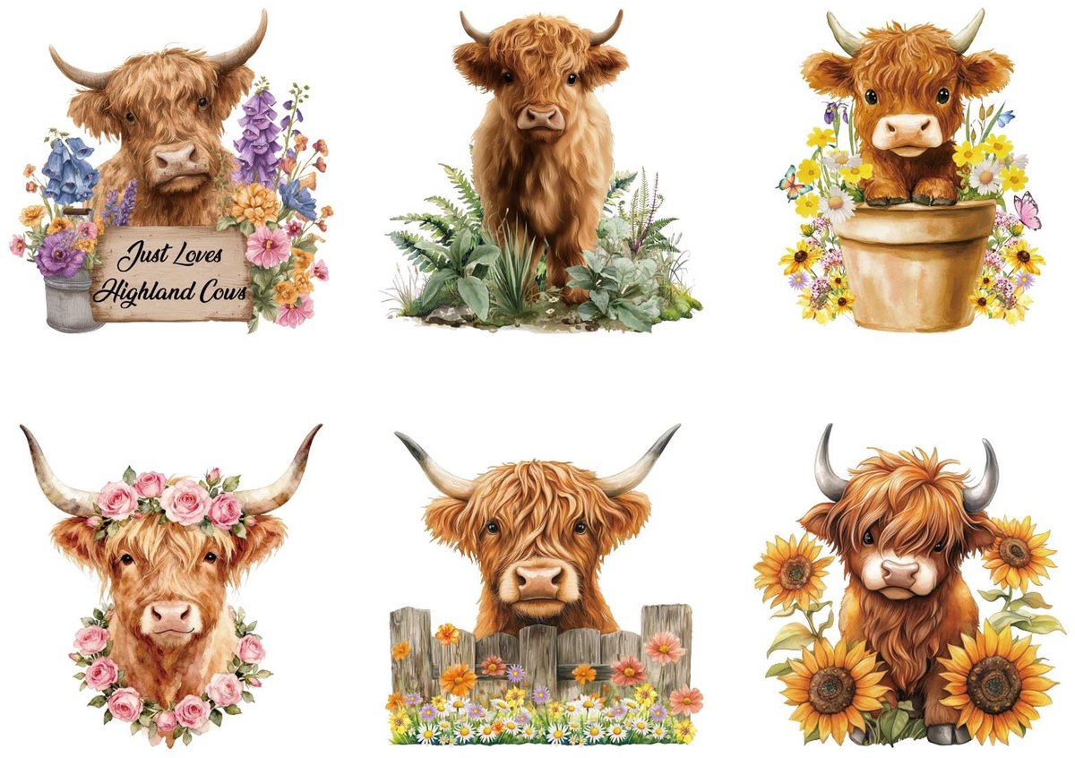 Dailygoods - Set van 6 Opstrijkbare Koe Hoofd Stickers voor T-Shirt en Canvas Tassen