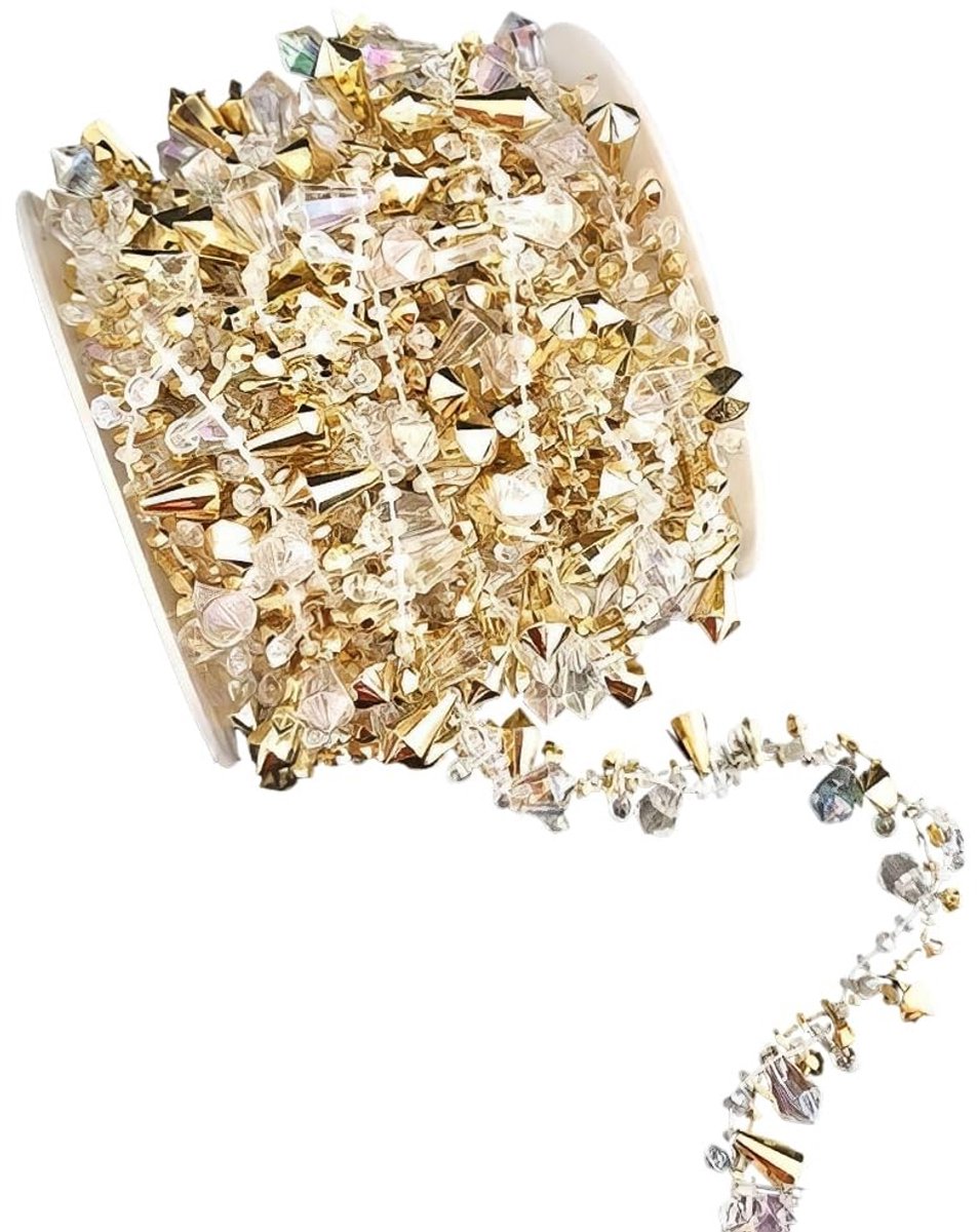 Dailygoods - 5m Gouden Kralen Kerst Garland voor Decoratie