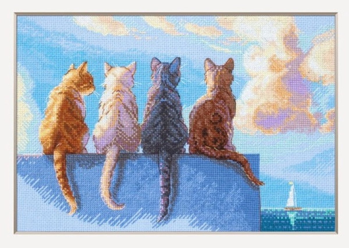 Borduurpakket Cats by the Sea - Katten bij de Zee - Aine - A1034