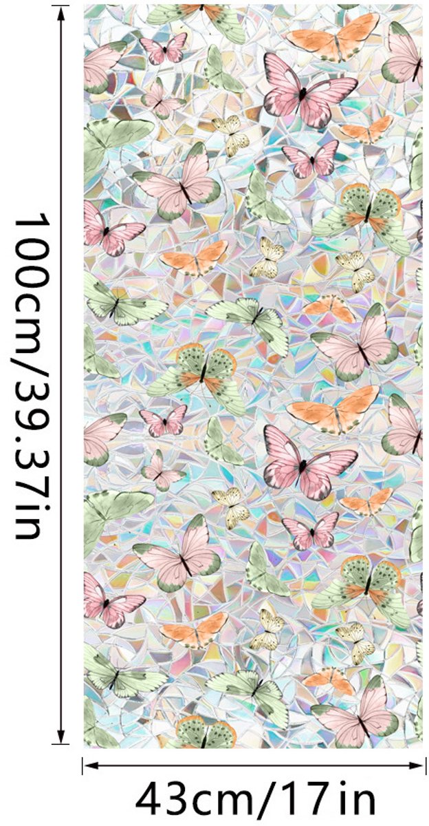 3D Regenboog Raamfolie- Anti-Inkijk - Isolerend & Zonwerend - 43x100cm – Statisch - Prisma Bejuweled EffectXCBL015
