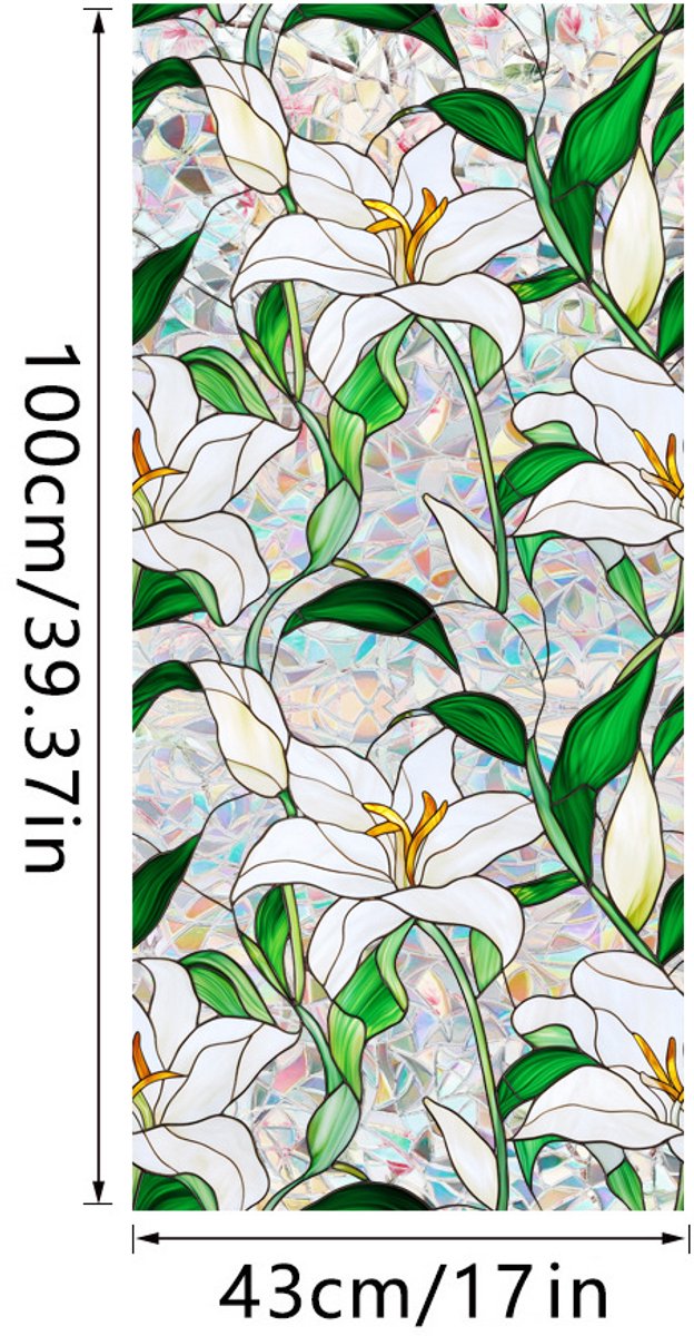 3D Regenboog Raamfolie- Anti-Inkijk - Isolerend & Zonwerend - 43x100cm – Statisch - Prisma Bejuweled EffectXCBL048