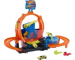 Station de lavage géante Hot Wheels City avec looping - Avec 1 voiture Hot Wheels Color Shifters à changement de couleur
