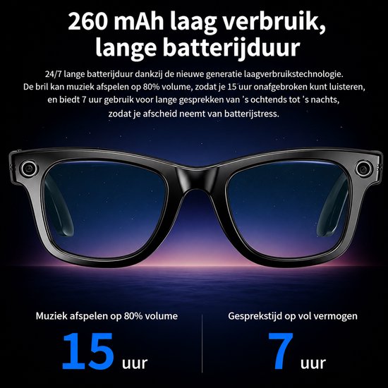 AI Slimme Bril - Zelf Verduisterend - Smart - Camera - Vertalen - Bellen van Merkloos — afbeelding 5