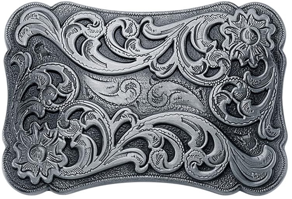 Dailygoods - Westerse Cowboy Riemgesp met Gegraveerd Bloemenontwerp voor Jeans