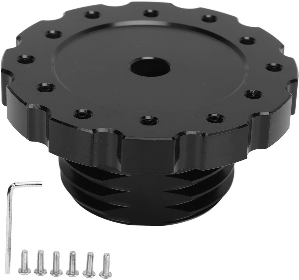 Dailygoods - Dailygoody - Zwart 73mm Auto Stuurnaaf Stuurwiel Adapter - Nauwkeurige Vervanging - Aluminium - Stuurwielaccessoire - Geschikt voor Thrustmaster T...