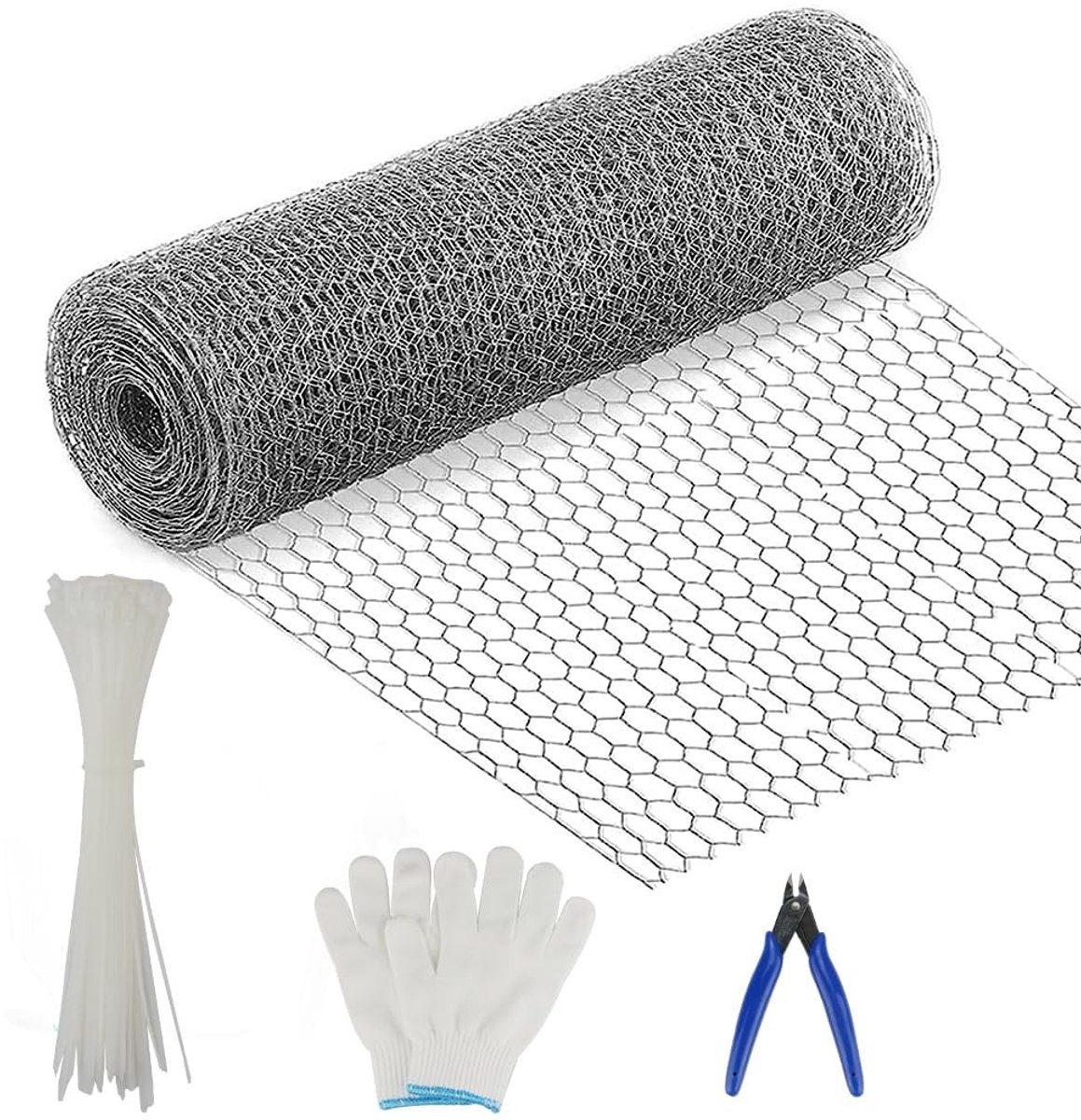 Dailygoods - Dailygoody - Draadgaas - Volièregaas - Duurzaam en roestvrij - 40 cm x 10 m - Kippengaas - Ideaal voor dierenbescherming en tuin - 6-hoekig
