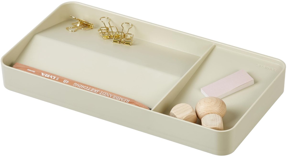 Dailygoods - Dailygoody - Bureaublad Organizer - Dual-Sided Notitiehouder - Beige - Desk Organizer - Duurzaam Ontwerp - Geschikt voor Thuis en Kantoor