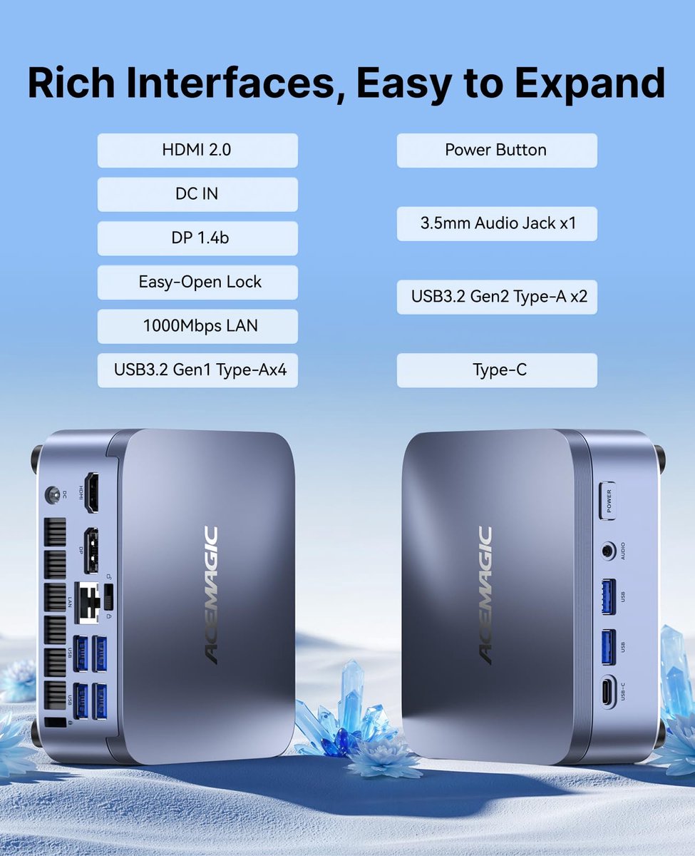 ACEMAGIC M5 Mini PC - Intel Core i9-14900HX - 32GB DDR4 1TB SSD - Mini Computers (5.8GHz, 24C/32T) - Mini Desktop PC - Windows 11 Pro - WiFi6 - 55W TDP — afbeelding 5