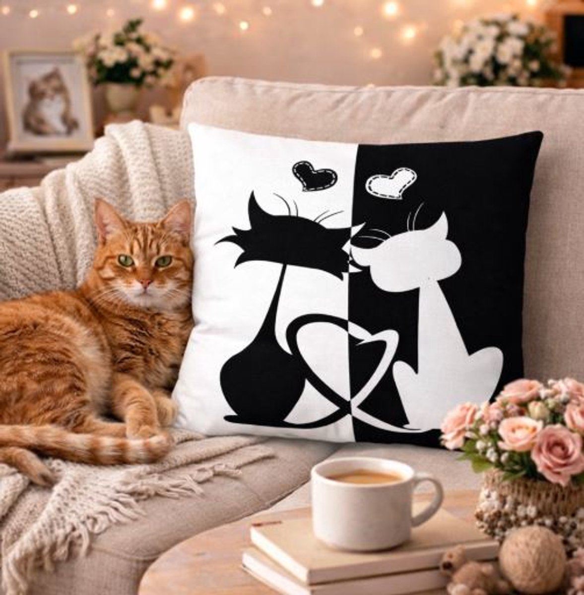 Purrfect Love Collection Kussenhoes - 45x45 cm