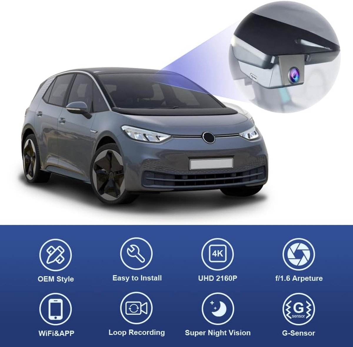 Dashcam Volkswagen ID.3 4K UHD – OEM Inbouw met WiFi, Nachtzicht en 64GB SD-kaart – foto 5
