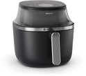 Zwarte Philips Airfryer staand op een aanrecht.