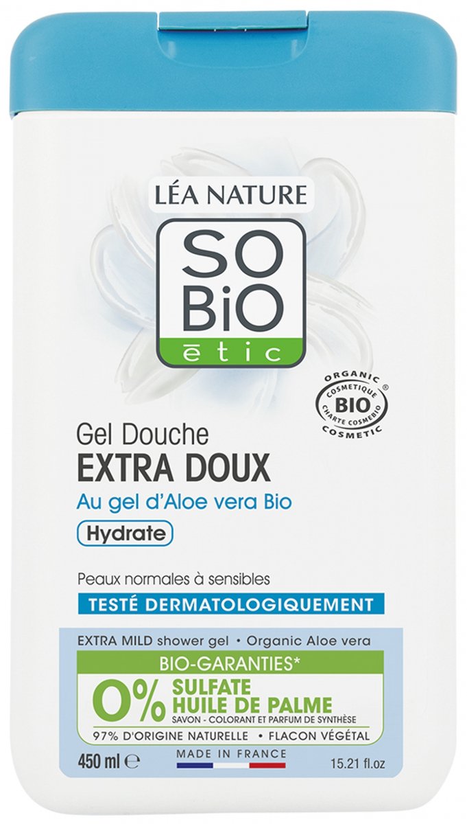 Léa Nature SO BIO étic Extra Milde Douchegel Biologische Aloë Vera Gel 450 ml