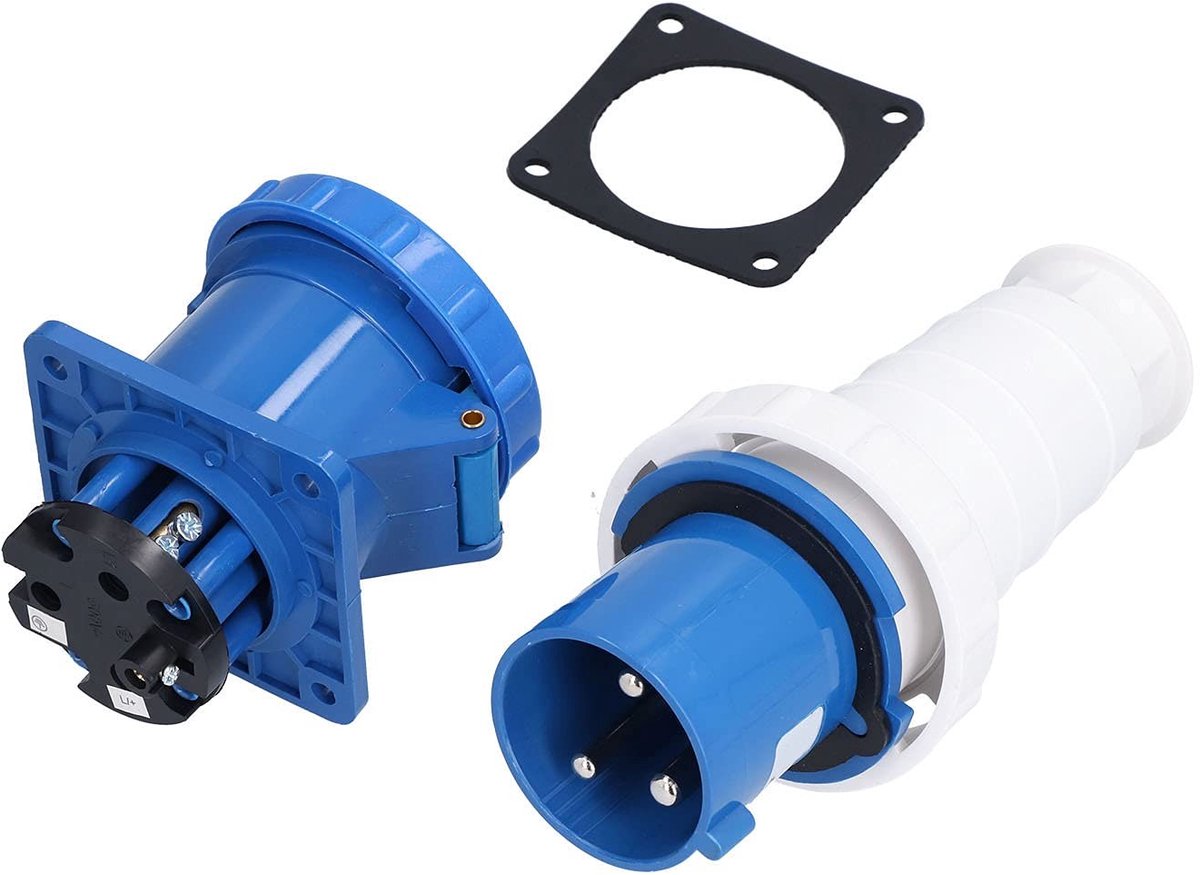 Dailygoods - Industriële Stekker en Contactdoos Set 63A IP67 Waterdicht