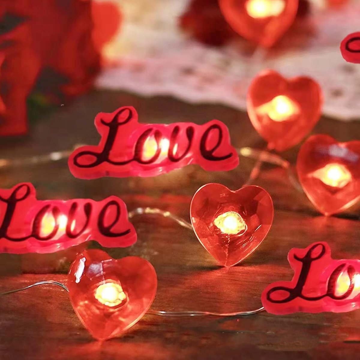 Dailygoods - Innovra - Dailygoods - Romantisch Led-Lichtsnoer met Hartjes voor Sfeervolle Decoratie