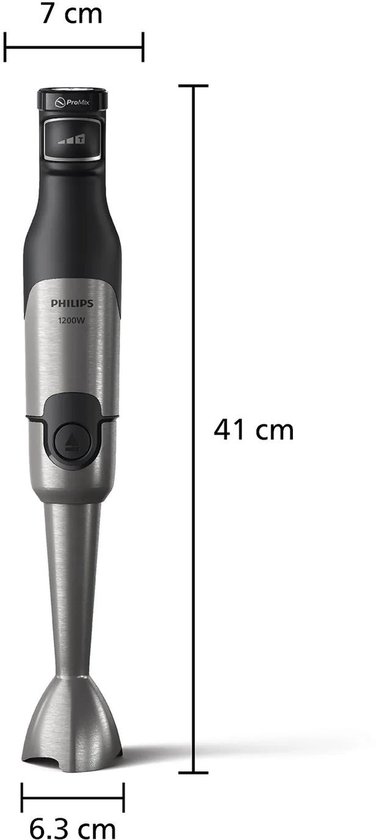 Philips Staafmixer 3-in-1 HR2683/00 - Incl Hakmolen, Maatbeker en Garde/Klopper - 1200 Watt – Regelbare Snelheid - RVS - Zwart