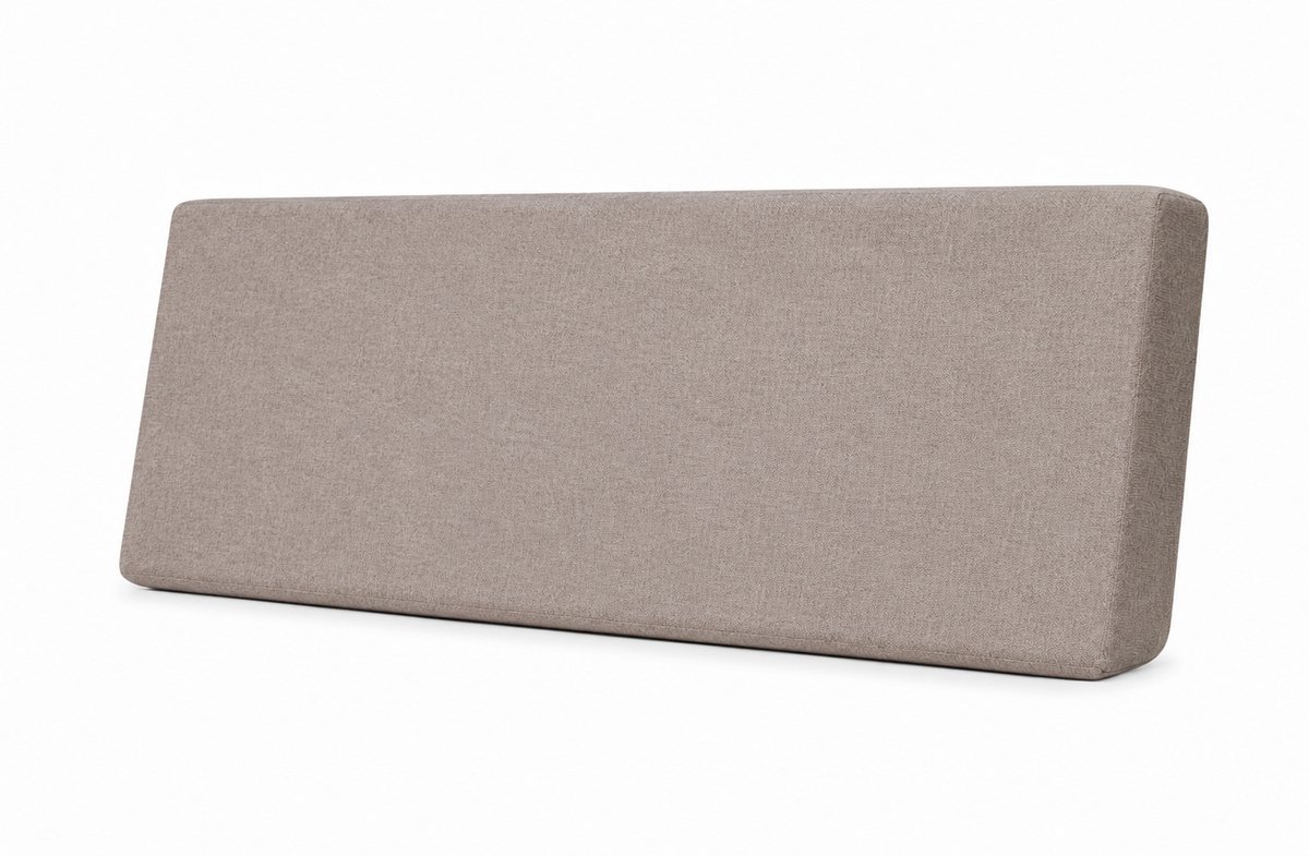 Palletkussen Rugkussen 120x40 cm Donker Beige Linnenlook - Paletkussen voor Palletbank - Afneembare Hoes