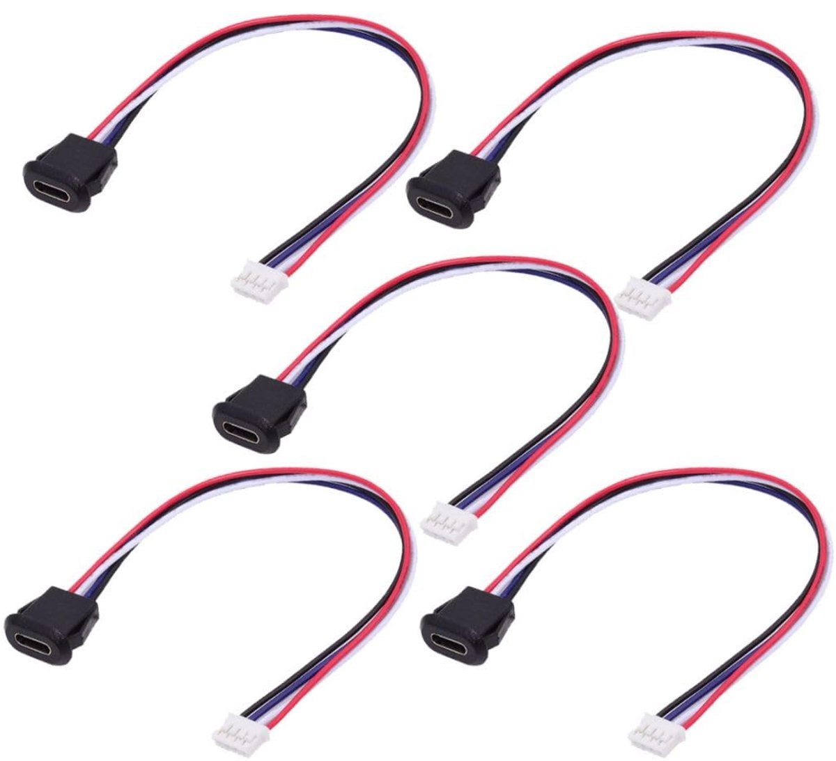 Dailygoods - 5 Stuks 4-Pins naar USB C DC Laadbussen Adapter