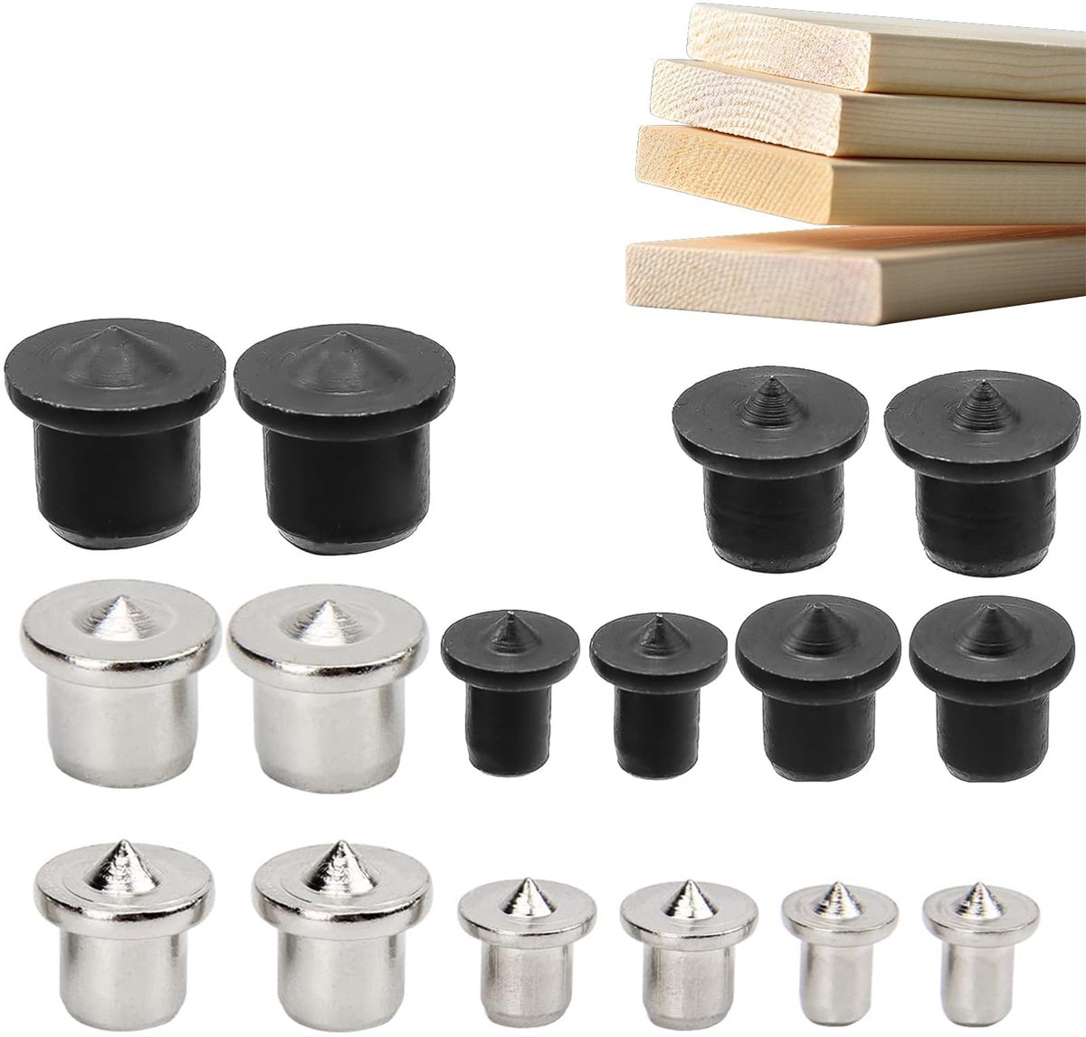Dailygoods - Set van 16 Deuvelspitsen van Massief Koolstofstaal