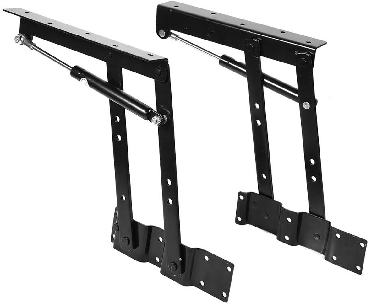 Dailygoods - Dailygoody - Opvouwbaar Tafelmechanisme - Hefmechanisme - Duurzaam en stevig - Zwart - Lift Scharnier - 50kg capaciteit - Geschikt voor salontafels -