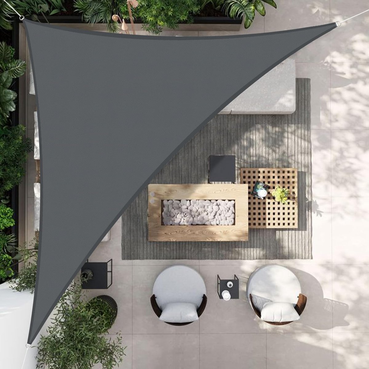 carmdering - Waterdicht Schaduwdoek voor Tuin en Terras – UV-Bestendig Zonnezeil met PU-Coating – Zonwering voor Balkon, Pergola en Buitenruimte