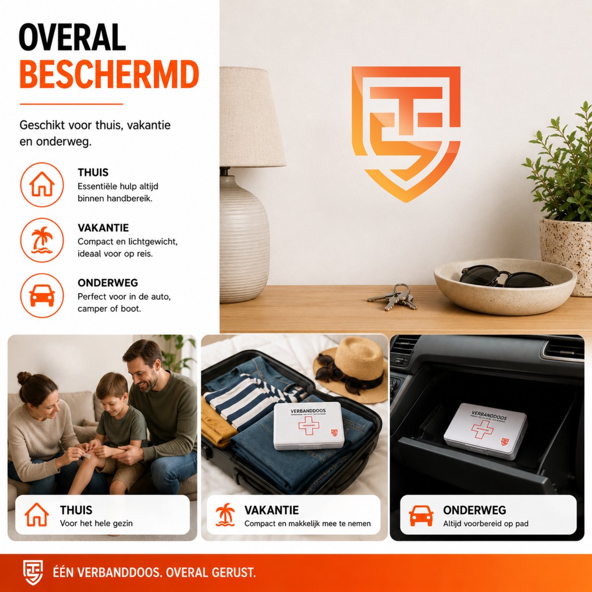 Technosafety Verbanddoos DIN13164-2022 + Wandhouder - EHBO kit - Verbanddoos voor thuis, kantoor en in de auto - Verbandkast - First Aid Kit - Internationaal Goedgekeurd - Noodpakket – foto 5
