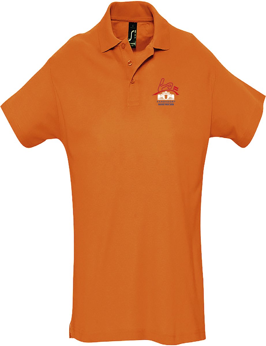 Eizook Polo Shirt Zandvoort Grand Prix Max Verstappen Formule 1 Fan Borst bedrukking Xlarge Oranje