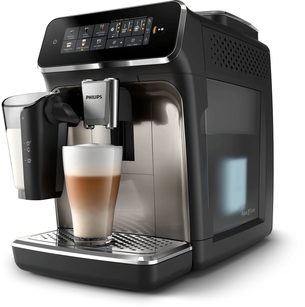 Bol.com Philips 3300 Series LatteGo EP3347/90 - Espressomachine - 5 Soorten Koffie + Heet Water - Zwart / Chroom - + AquaClean F... aanbieding