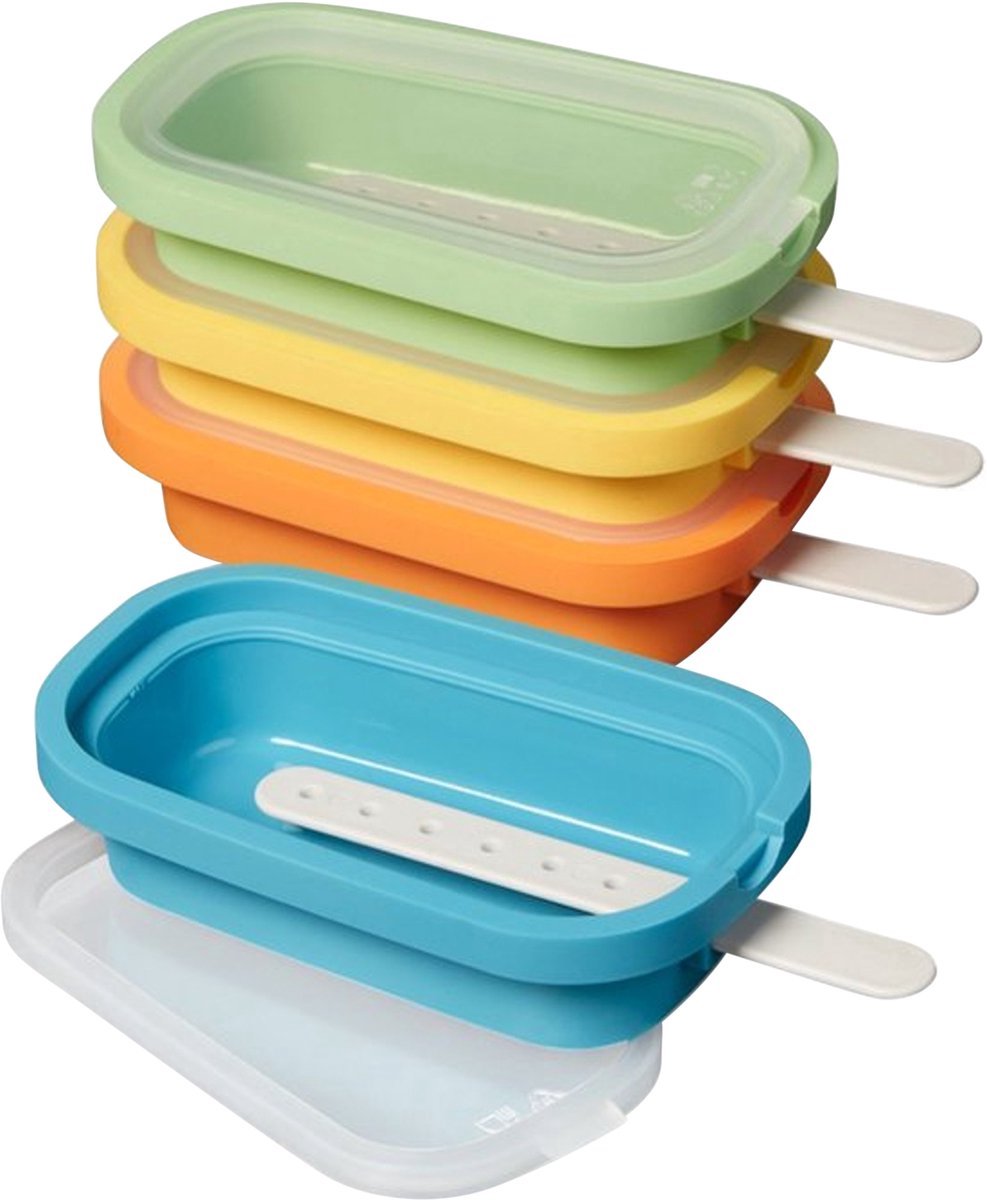 IJslolly- & ijsvormen - Siliconen - 95ml - Set van 4 Stuks