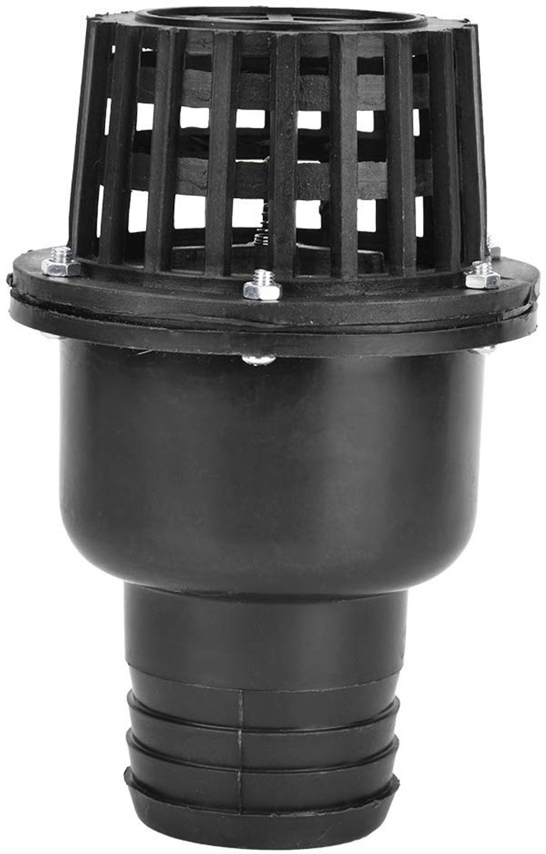 Dailygoods - Dailygoody - Waterpomp Voetklep - Terugslagklep - Lagedruk PVC - Zwart - Bodemklep voor Vloeistofmachine - Geschikt voor 2,5 inch - Zwart