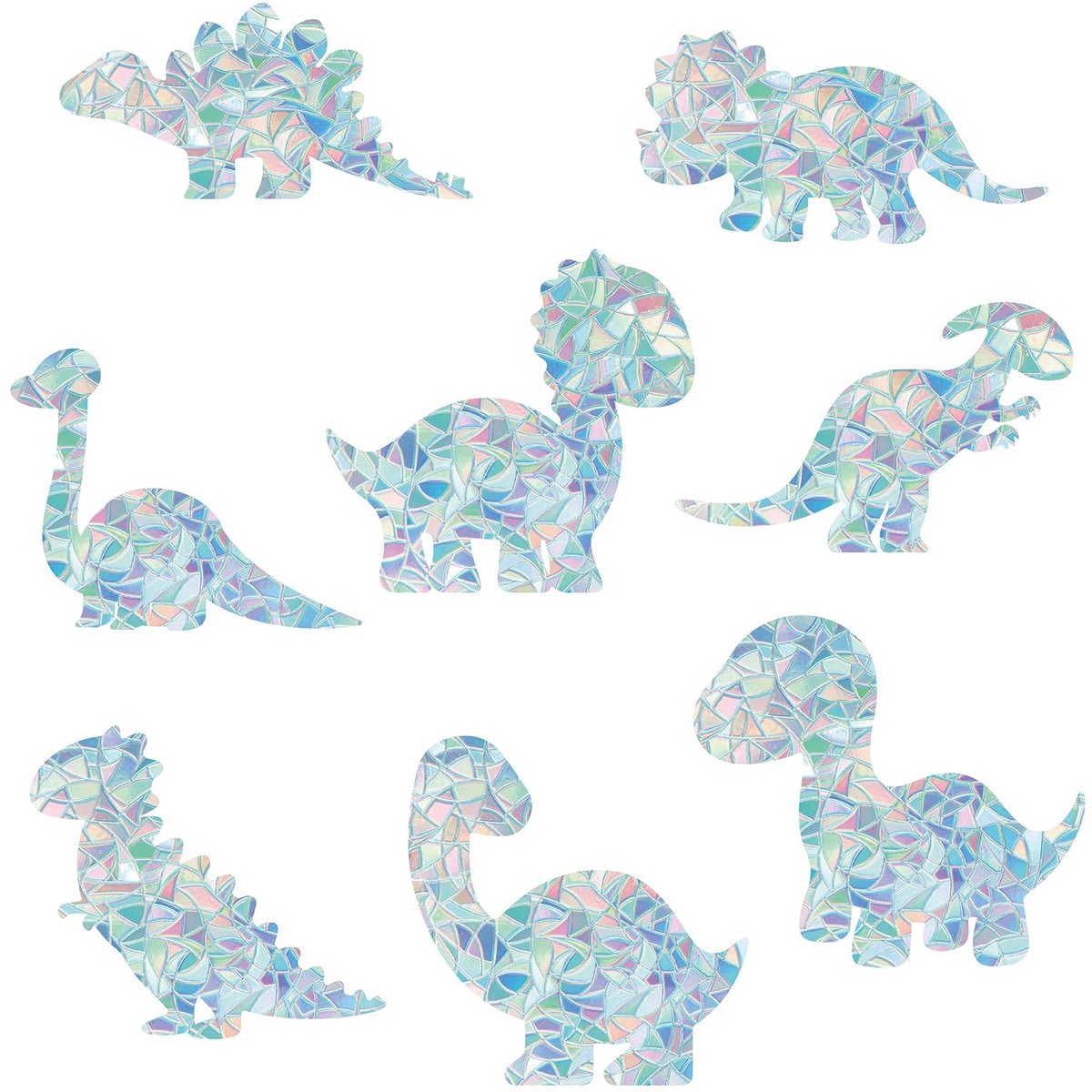 Dailygoods - Dailygoody - Dinosaurus Raamstickers - Niet-klevende Raamdecoratie - Waterdicht - Statische Stickers - Decoratieve Decals voor Glas - Geschikt voor Bi..