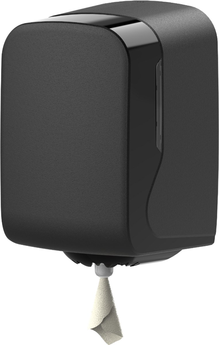 Zwarte Midirol Dispenser – Centerfeed Handdoek- en Poetspapier Houder