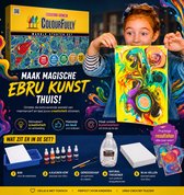 Wdhugt Ensemble de Peinture Marbrée Aquarelle pour Enfants 8 Couleurs Kit de Peinture Art Humide avec Papier et Outils Bricolage Créatif pour Enfants Bouteilles 50 ml Matériau Plastique