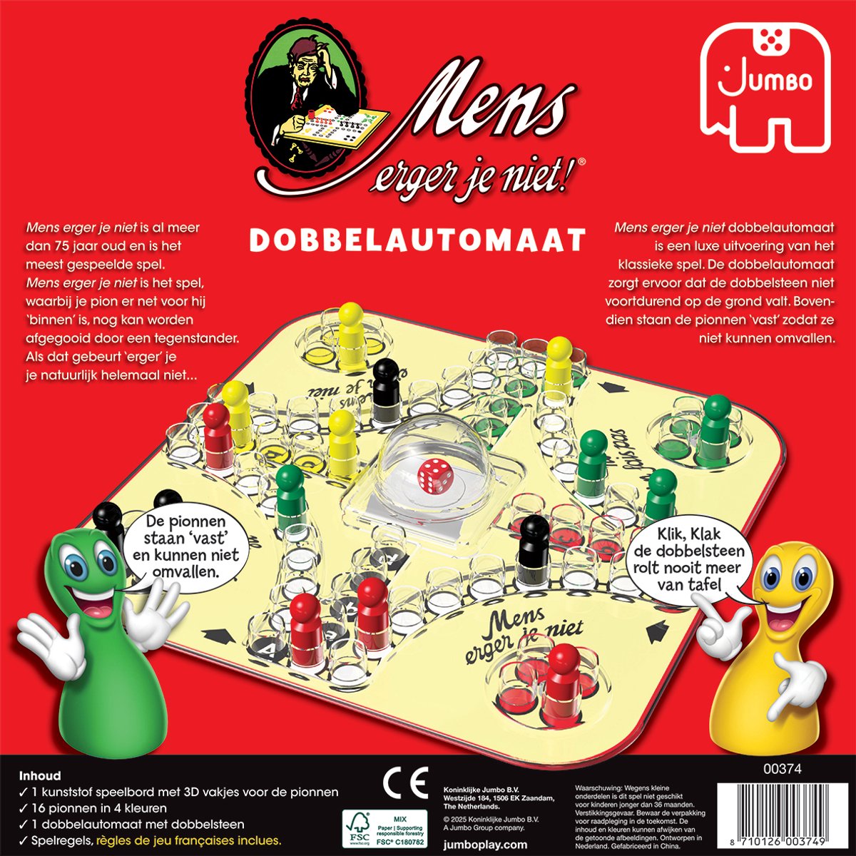 Jumbo - Mens Erger Je Niet! Dobbelautomaat - Bordspel - vanaf 5 jaar - 2 tot 4 spelers — afbeelding 5