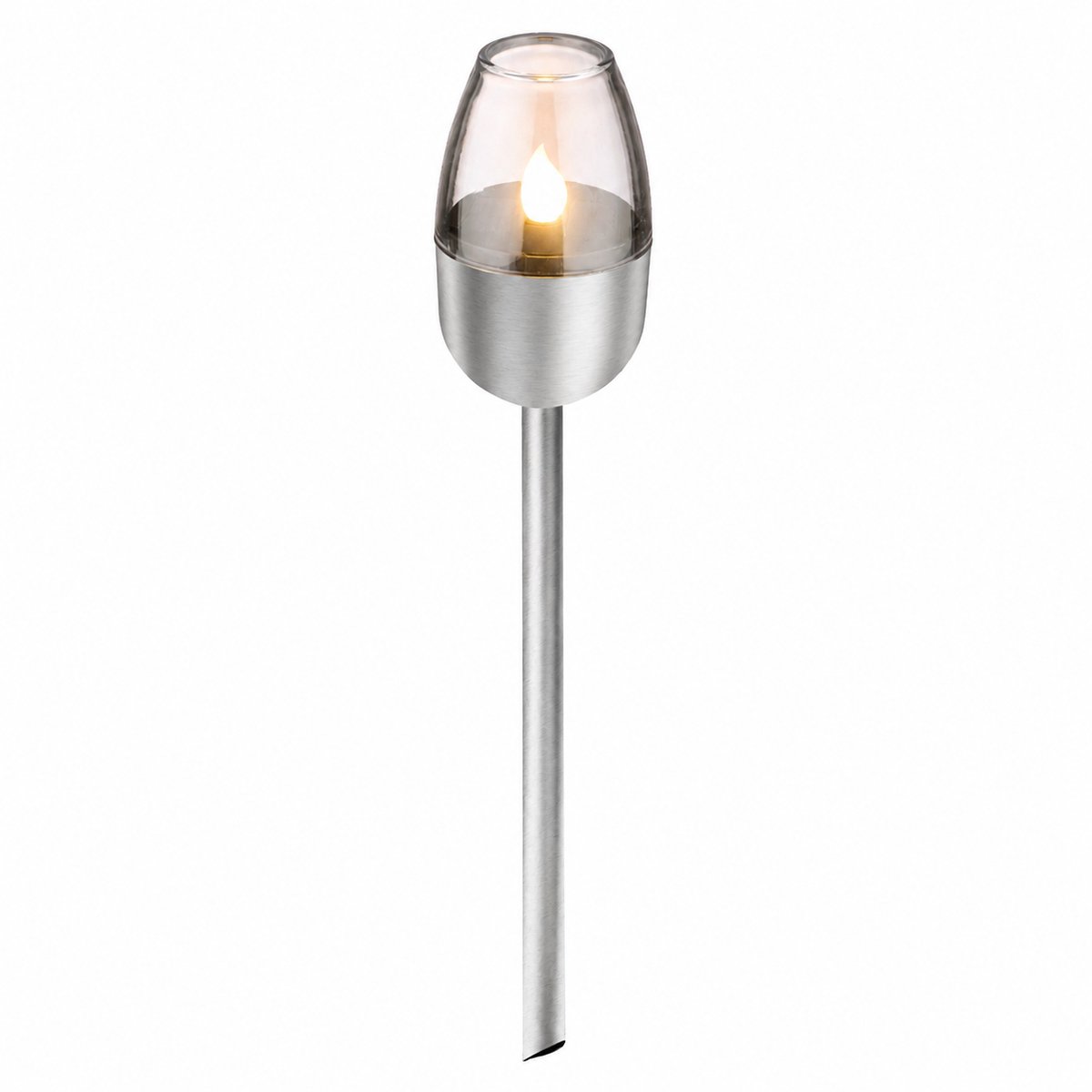 Grundig Solar Tuinverlichting op Zonne-energie – Tuinlamp met Vlameffect – Buitenverlichting IP44 – 6-8 uur Brandduur – Ø6 x 38,5 cm