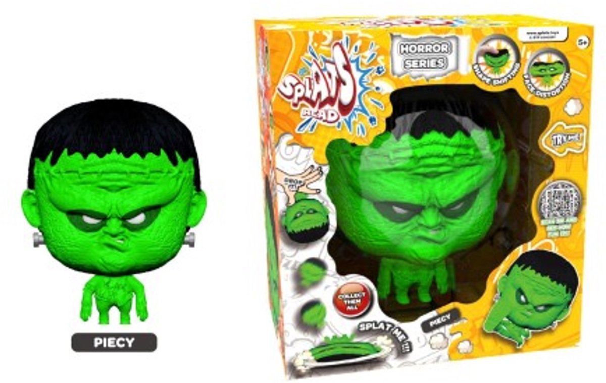 Splats Head Horror Green Monster 11 cm speelgoed pop