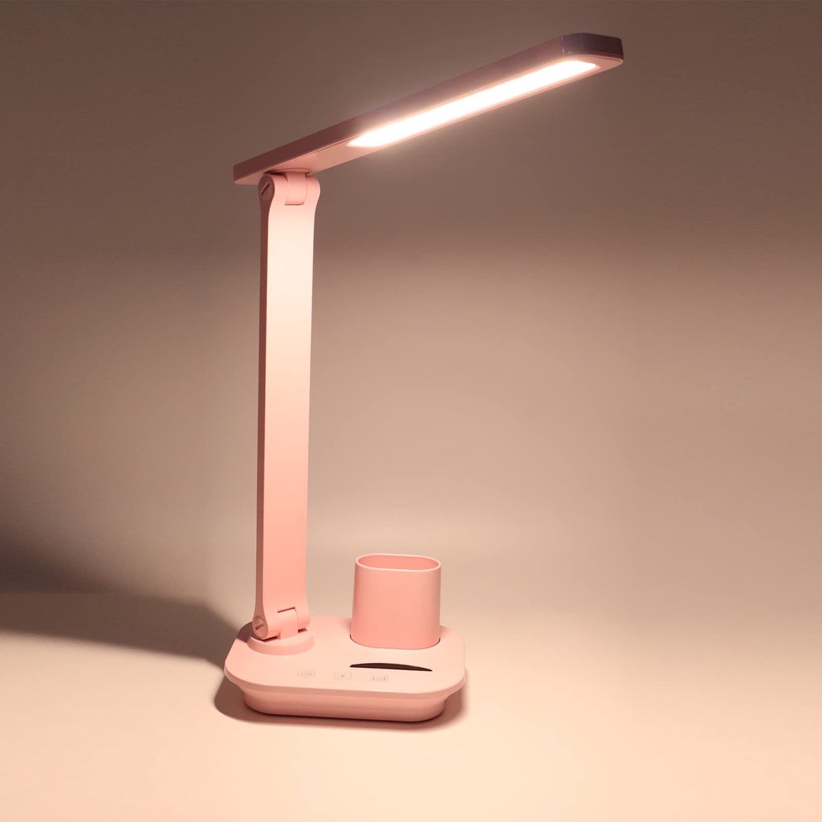 Dailygoody - LED-Bureaulamp - Dimbare Bureaulamp - Oogverzorgend - Roze - Moderne Tafellamp - Geschikt voor Thuiskantoor en Studeren