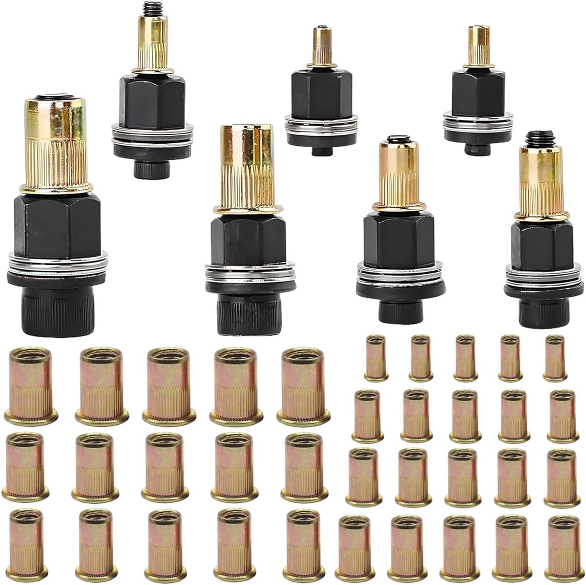Complete Rivet Nut Set met 35 Stuks - Handgereedschap voor M3 tot M12 - Inclusief Rivet Nuts en Rivet Tool voor Precisiewerk
