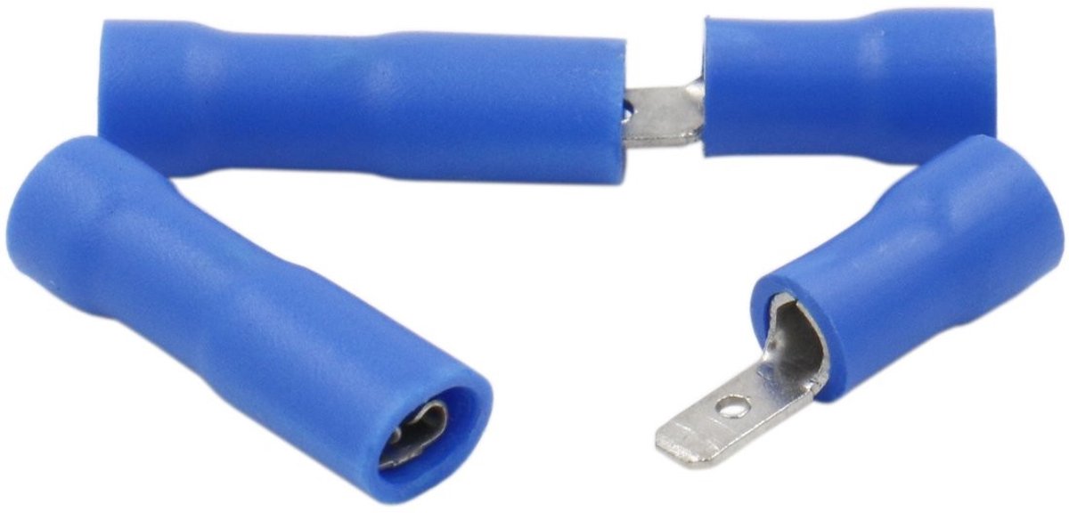 Dailygoods - Dailygoody - Quick Release Fittingen - Snelle aansluitingen - Volledig geïsoleerd - Blauw - Kabelklemmen - Geschikt voor 1.5-2.5mm² - Pack van 10