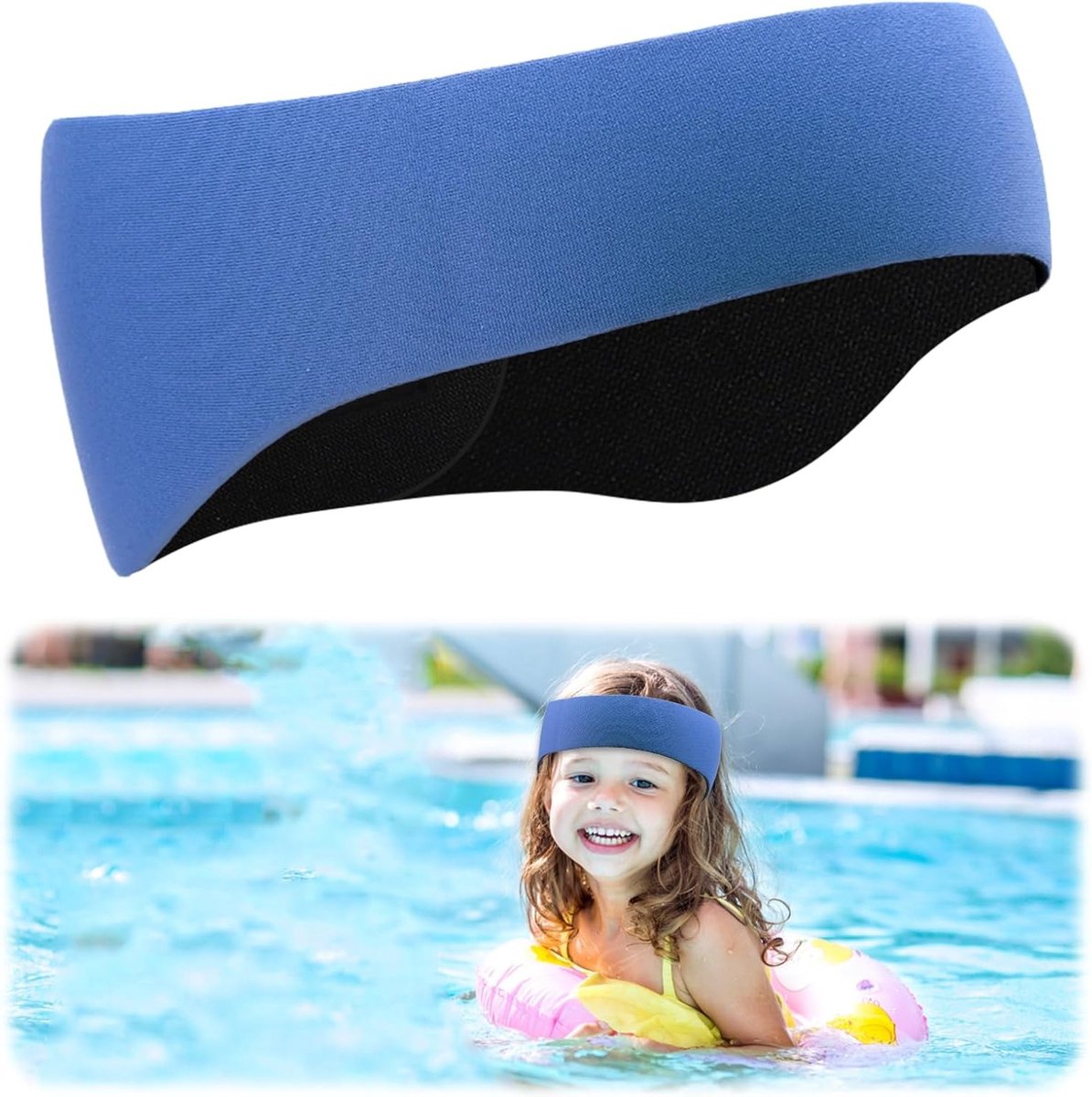 Zwemring voor Kinderen - Elastische en Waterdichte Hoofdband voor Zwemmen, Surfen en Watersporten (Groen) - Ideaal voor Veiligheid en Comfort in het Water – foto 6
