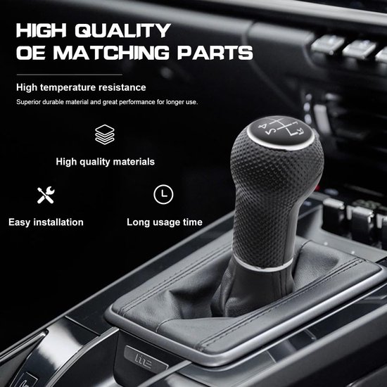 Dailygoods - Dailygoody - Versnellingspookhoes - Gear Shift 5 Speed - Hoogwaardige afwerking - Zwart - Auto accessoires - Ideaal voor Golf 4 en Bora - Perfecte pas.. van Dailygoods — afbeelding 5