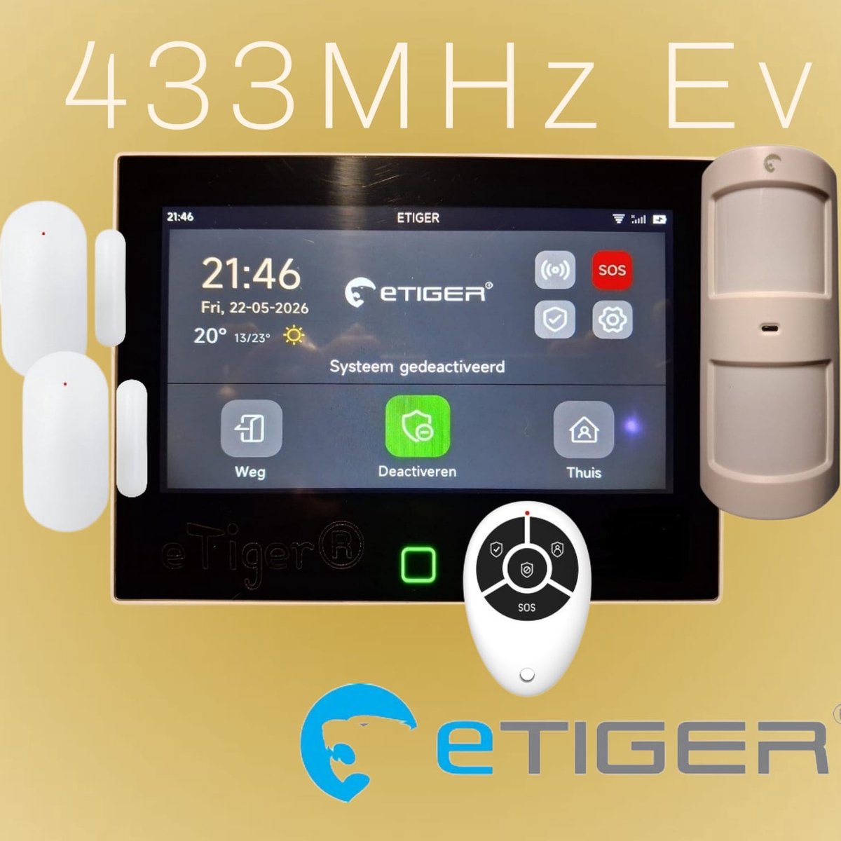 eTiger® XL7 Starter Set 1 de Alarmcentrale werkt samen met Smart Home producten, Google, Alexa ed. Smart Life zorgt ervoor dat u uw huis onder controle heeft.