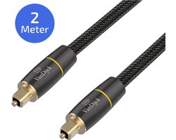VanDijck Toslink Optische Kabel - Optische audiokabel - 2 meter - Metallic