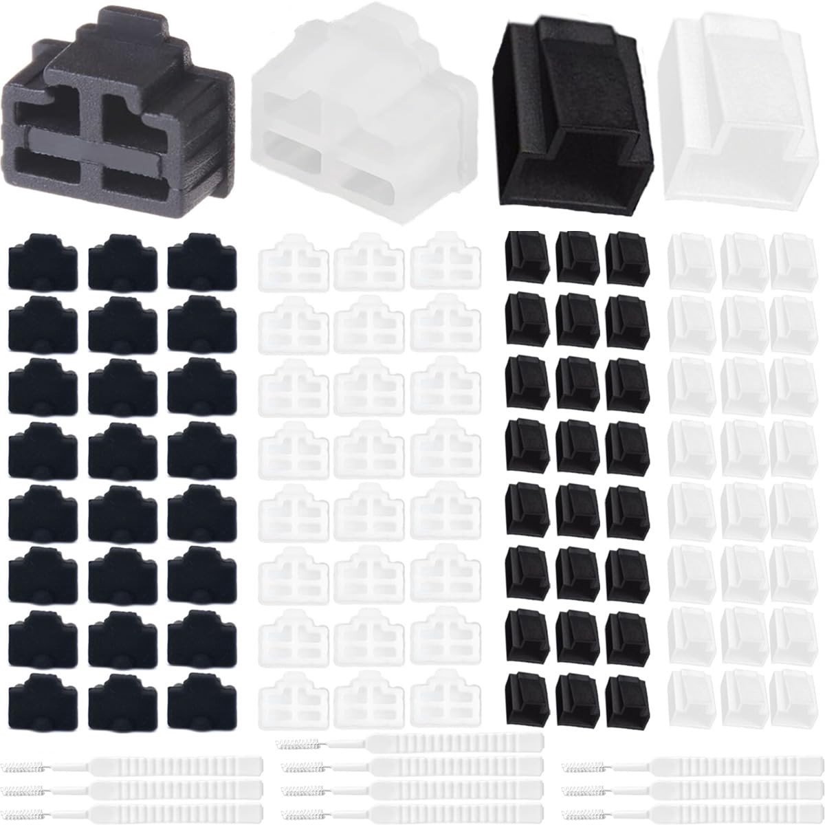 Dailygoody - RJ45 Stofstekker - Ethernet-hub - 100 stuks - Cat5e Cat6 Cat7 - Beschermhoezen voor kabels - Geschikt voor laptop router tv - Inclusief b...
