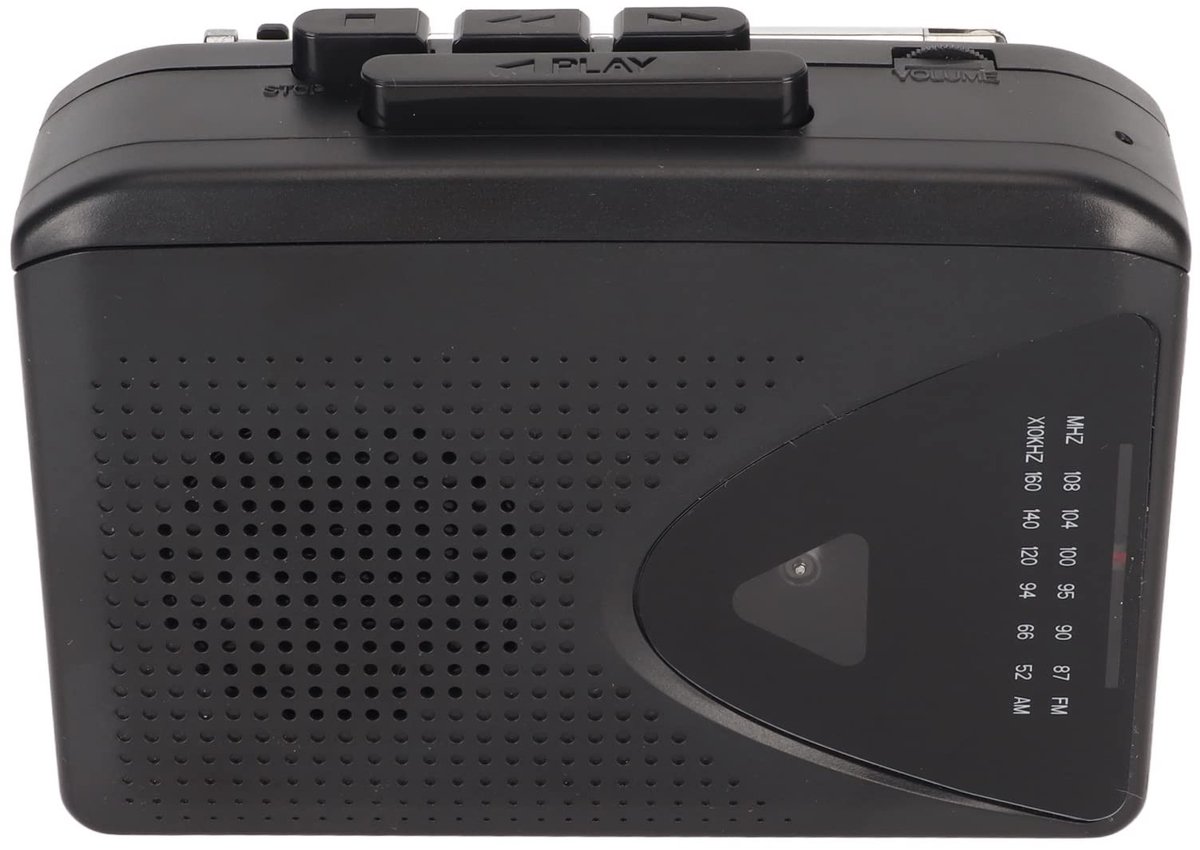 Dailygoody - Draagbare Cassettespeler - FM-Am Radio - Helder Hifi-geluid - Zwart - Geschikt voor Ouderen - Compact en Lichtgewicht