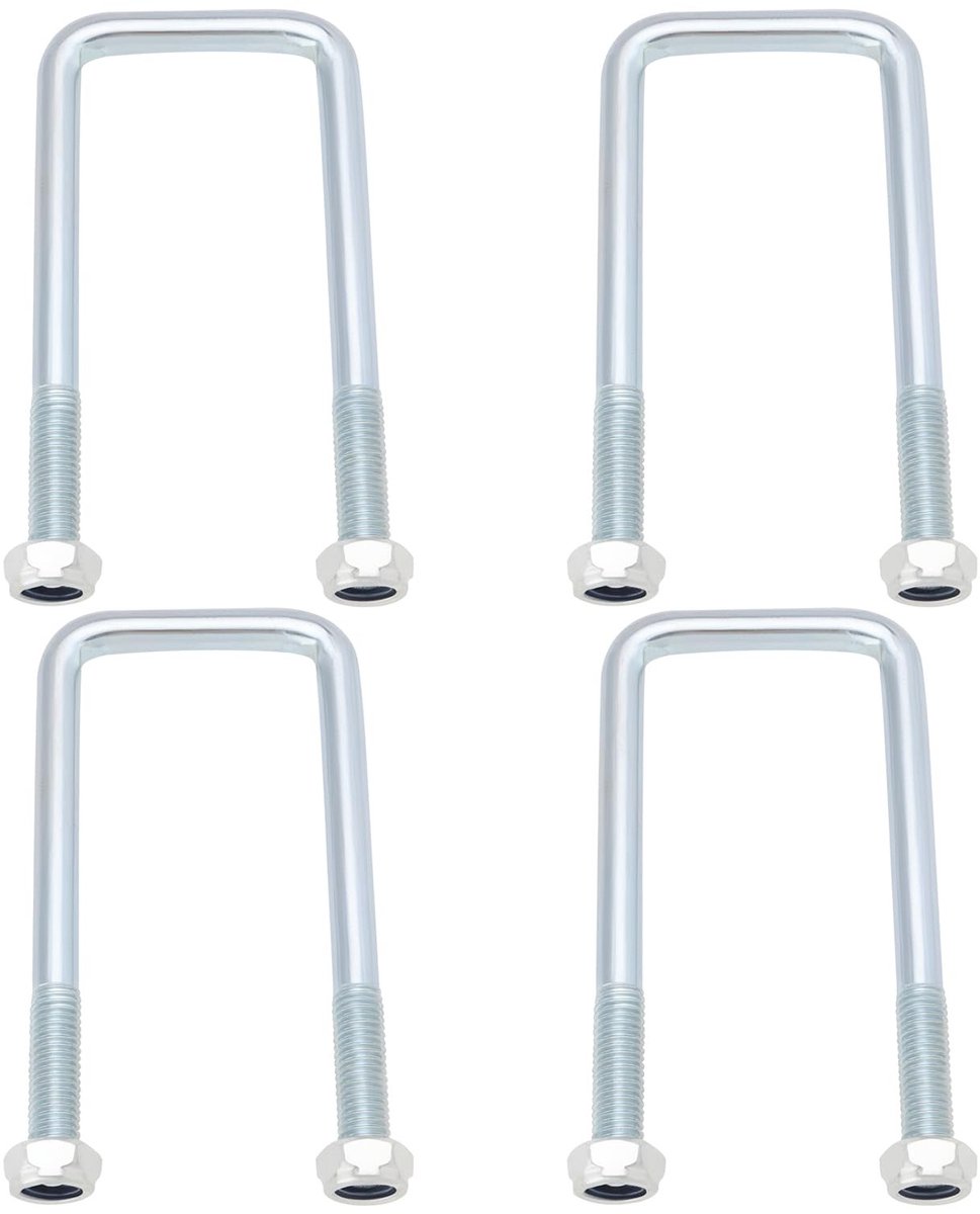 Dailygoody - OmGoods - Dailygoody - U-Bolt Set - Galvanized Steel - M12x42mm - Geschikt voor Ifor Williams Trailer - 4 Sets - Perfecte Pasvorm