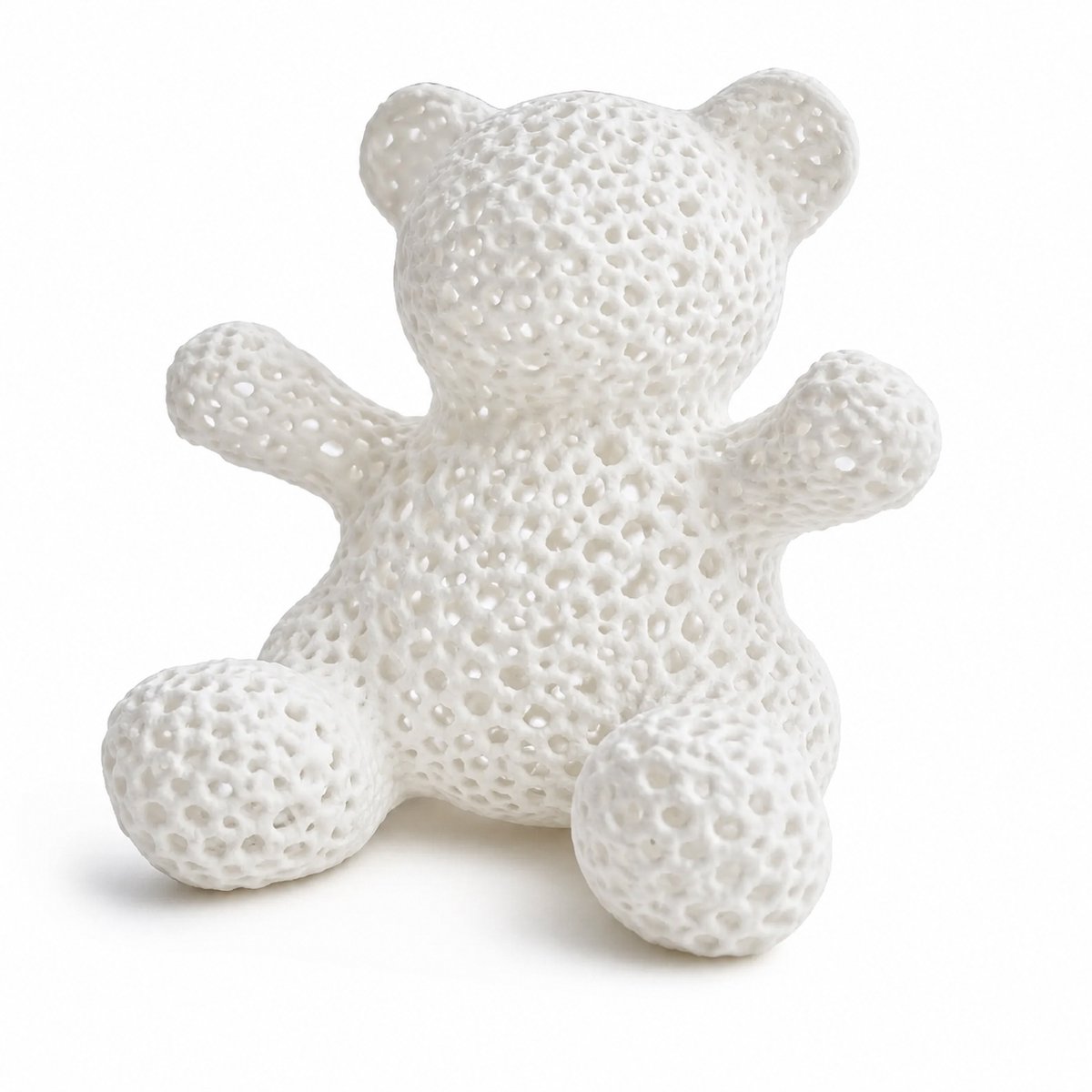Voronoi Teddybeer Decoratie - Moderne Teddy Beer Sculptuur - Design Woonaccessoire Kinderkamer En Woonkamer - Uniek Geometrisch Kunstobject - Cadeau Voor Babyshower Verjaardag En Interieur Liefhebbers - 17 X 15 X 15 Cm - Wit