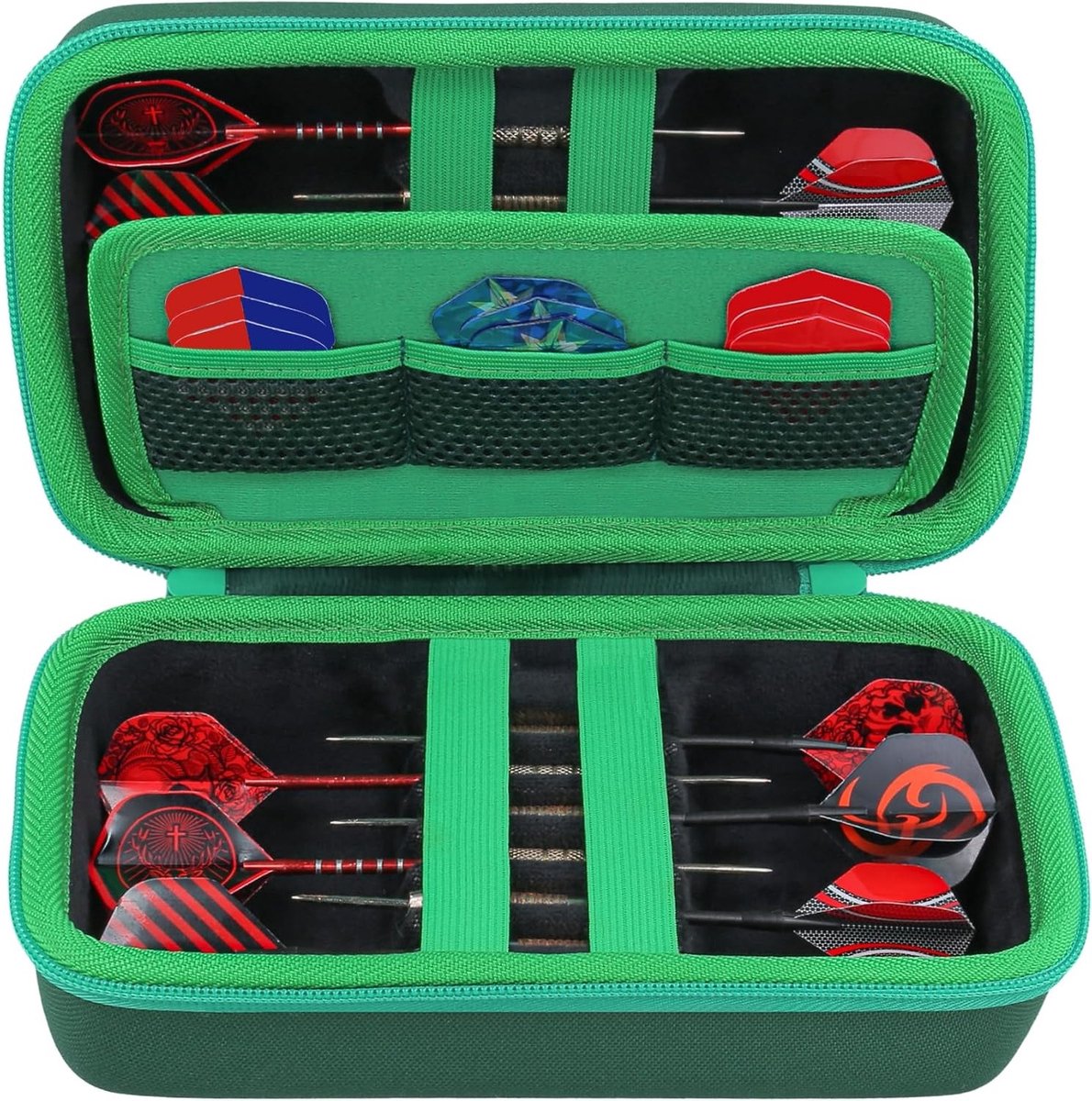 Dart Case van Hard EVA Shell voor Stalen en Zachte Darts met Opbergruimte voor Accessoires zoals Tips, Schachten en Vleugels