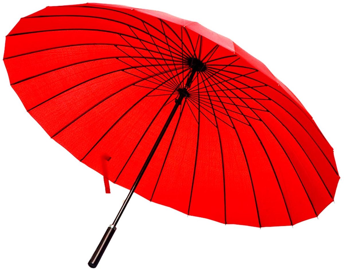 Dailygoods - Dailygoody - Paraplu - Stormvast - XXL - Modieus - Winddicht - Anti-UV - Waterdicht - Geschikt voor reizen - Lichtrood