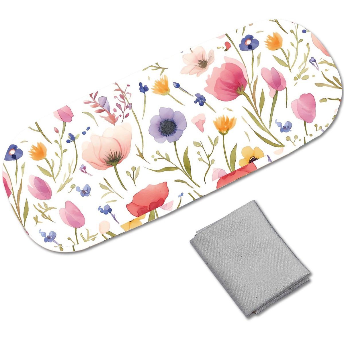 Dailygoods - Dailygoody - Harde Brillenkoker - Draagbare Bril Beschermhoes - Lederen Etui met Reinigingsdoekje - Regenboog - Dunne Brillenkoker - Geschikt voor Vro